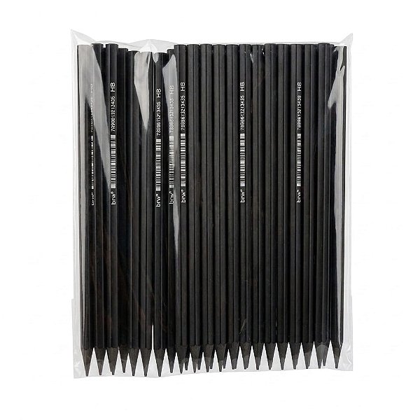 LAPIS HB PRETO DE RESINA PLÁSTICA RECICLADA SEXTAVADO KIT C/36 UNID BRW