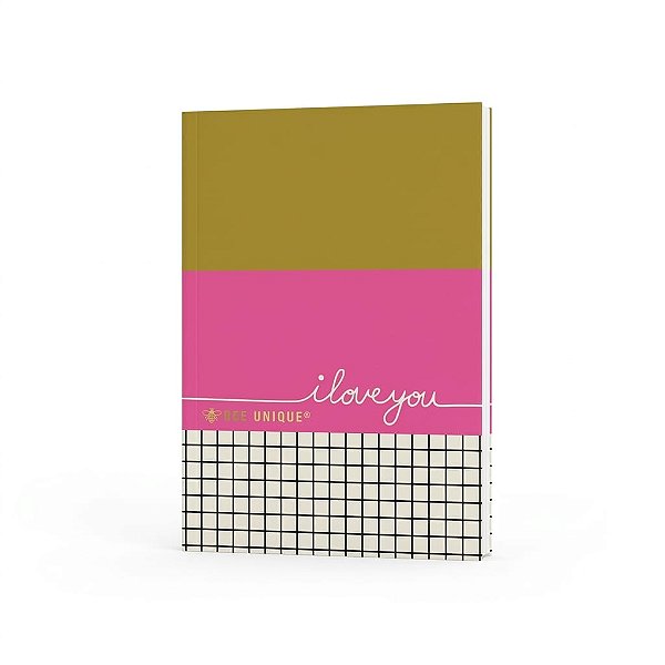 CADERNO A5 32 FLS -  I LOVE YOU BEE UNIQUE