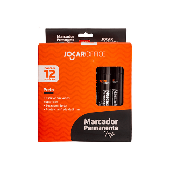 CANETÃO MARCADOR PERMAN.PONTA CHANFRADA TOP PRETO CX C/12 UNID LEO E LEO