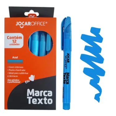MARCA TEXTO AZUL CX/12 UND LEO E LEO