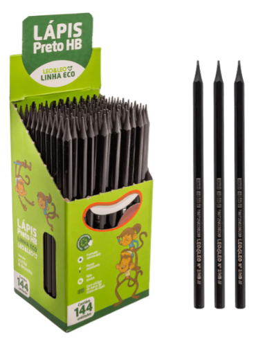 LAPIS GRAFITE HB RESINA ECOLOGICO SEXTAVADO CX/144 UND LEO E LEO