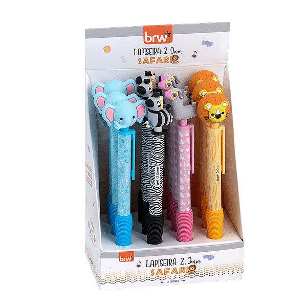 LAPISEIRA PLÁSTICA DIVERT SAFARI 2,0MM CX C/12UNID BRW