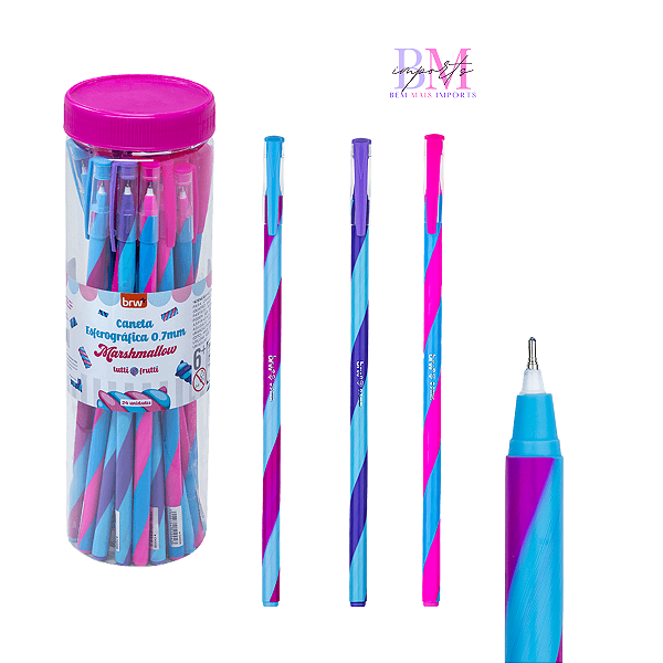 CANETA ESFEROGRAFICA 0,7 MM MARSHMALLOW CX C/24 UNID
