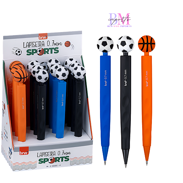 LAPISEIRA PLÁSTICA 0,7MM SPORTS CX C/12 UNIDADES