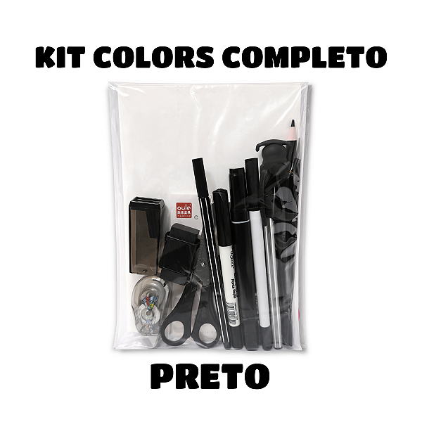 KIT COLORS COMPLETO PRETO 15 ITENS