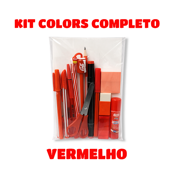 KIT COLORS COMPLETO VERMELHO 15 ITENS