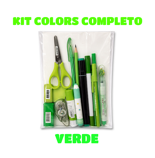 KIT COLORS COMPLETO VERDE 15 ITENS