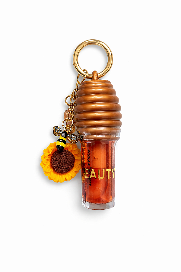 LIP GLOSS DE MEL COM PINGENTES E ARGOLA DE CHAVEIRO UNIDADE