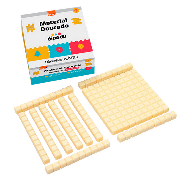 BRINQ PLAST MATERIAL DOURADO C/ 62 PÇS BRW