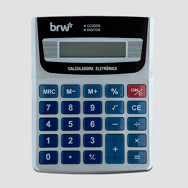 CALCULADORA MÉDIA 8 DÍGITOS - PRATA BRW (PEODUTO SEM CAIXA)