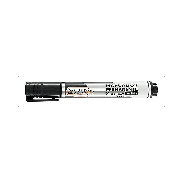 MARCADOR PERMANENTE RECARREGÁVEL COM TINTA - PRETO- LINHA PRIME -  UNIDADE BRW