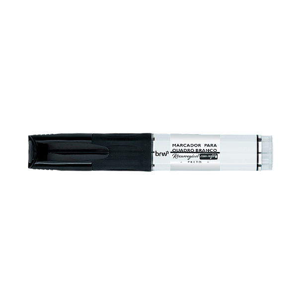 MARCADOR QUADRO BRANCO RECARREGÁVEL COM CARTUCHO PRETO - LINHA PRIME - UNIDADE - BRW