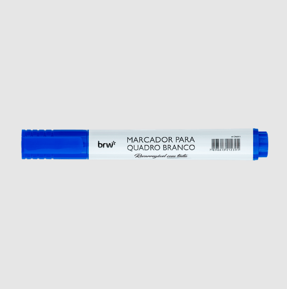 MARCADOR QUADRO BRANCO RECARREGÁVEL COM TINTA AZUL - LINHA PRIME - UNIDADE BRW