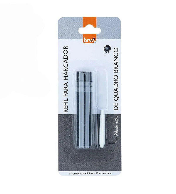 REFIL PARA MARCADOR DE QUADRO BRANCO COR PRETO - (5,5ML + PONTA) -  UNIDADE BRW