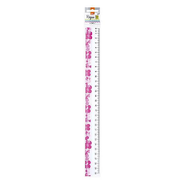 RÉGUA PLÁSTICA 30 CM ESTAMPAS SORTIDAS - BRW UNIDADE
