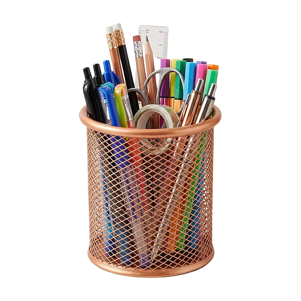 PORTA CANETA ARAMADO - REDONDO - ROSE GOLD BRW