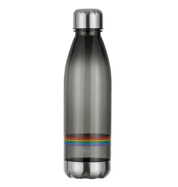 GARRAFA PLÁSTICA ESTAMPADA C/ TAMPA AL - 700ML - PRETO UNIDADE BRW