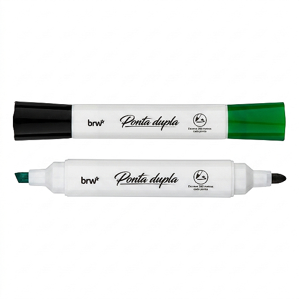 MARCADOR QUADRO BRANCO PONTA DUPLA VERDE + PRETO - UNIDADE BRW