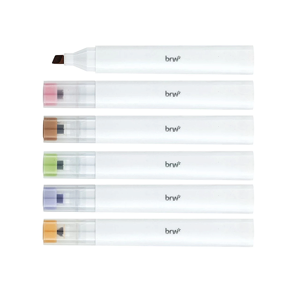 MARCA-TEXTO PONTA FLEXÍVEL - 5 CORES SORTIDAS BOHO - C/ 5UN (PRODUTO SEM CAIXA)