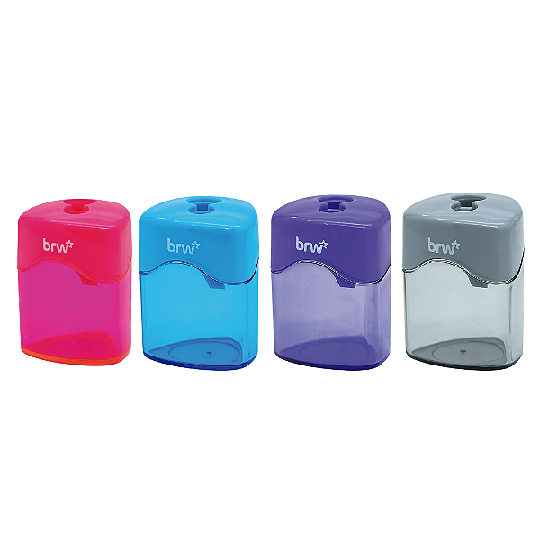 APONTADOR PLÁSTICO TRIANGULAR DUPLO C/ DEPÓSITO - NEON - UNIDADE BRW