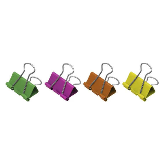 CLIPES PARA PAPEL BINDER 32MM - COLORIDO - UNIDADE BRW