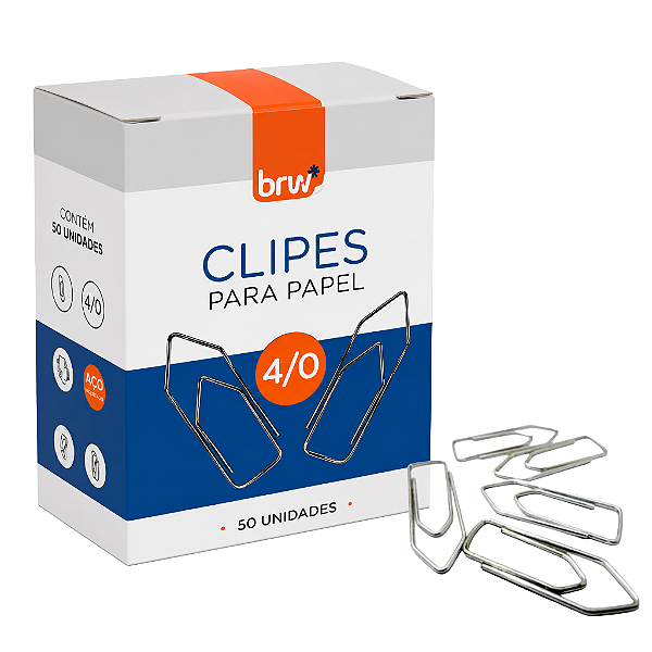 CLIPES PARA PAPEL  4/0 - LINHA LEVE