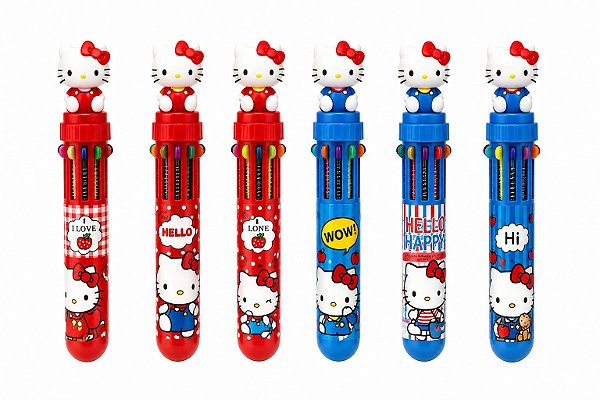 CANETA 10 CORES HELLO KITTY UNIDADE