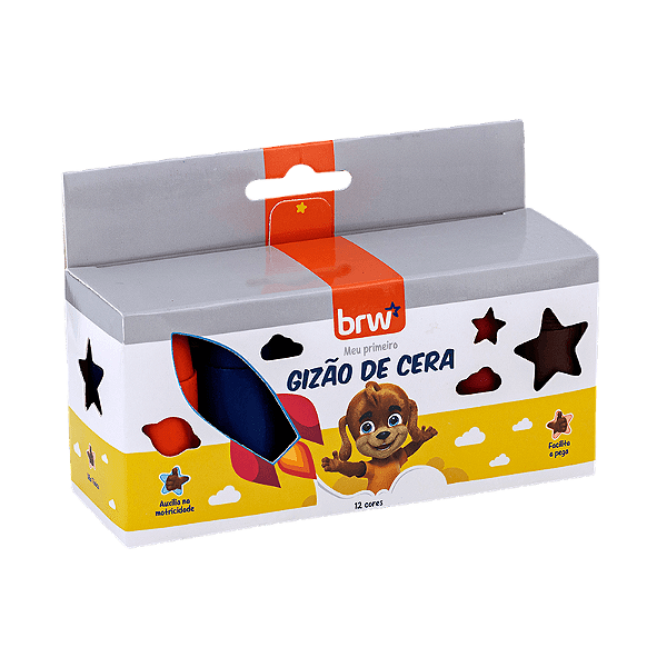 GIZ DE CERA GIZÃO 12 CORES - CX C/ 12 GIZ UNIDADE BRW