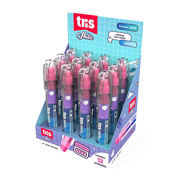 CANETA BORRACHA HOLIC CX C/12 UNIDADES TRIS