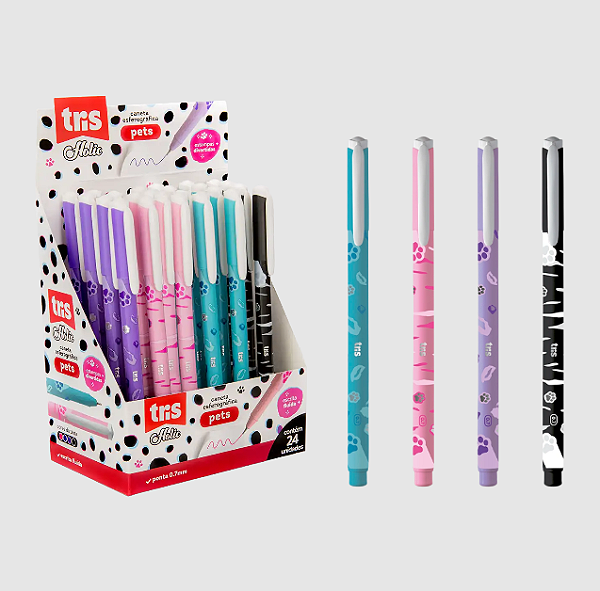 CANETA ESF TRIS HOLIC PETS 0.7 CX C/ 24UN TRIS