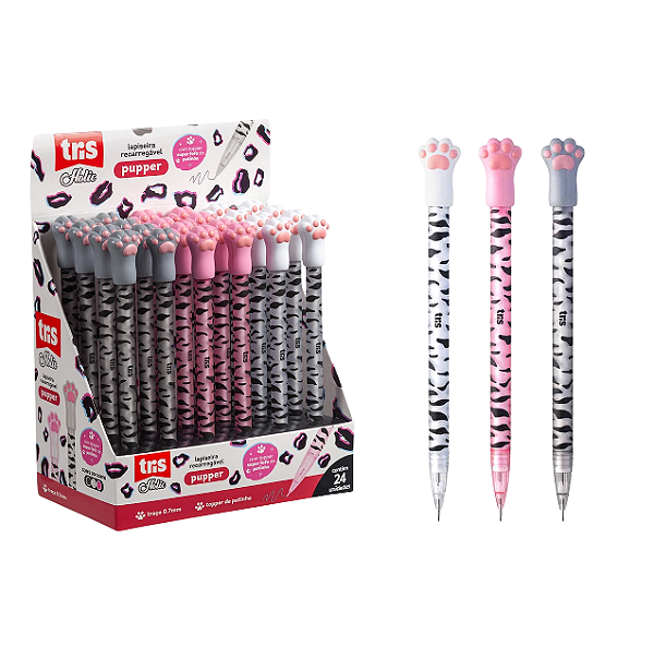 Lapiseira Pupper Holic Pets - 0.7mm - Display C/24 un - Tris