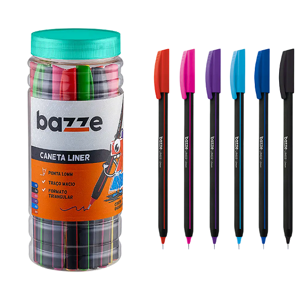 CANETA ESFEROGRAFICA LINER PT C/ 24UN BAZZE