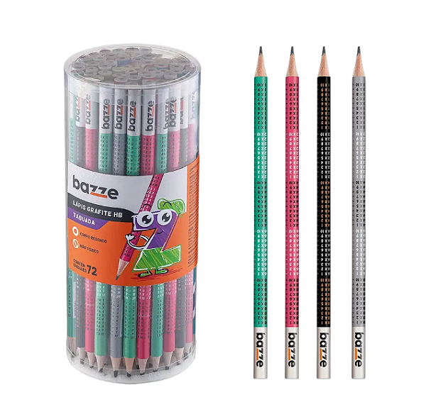 LAPIS GRAFITE HB TABUADA PT C/ 72UN BAZZE