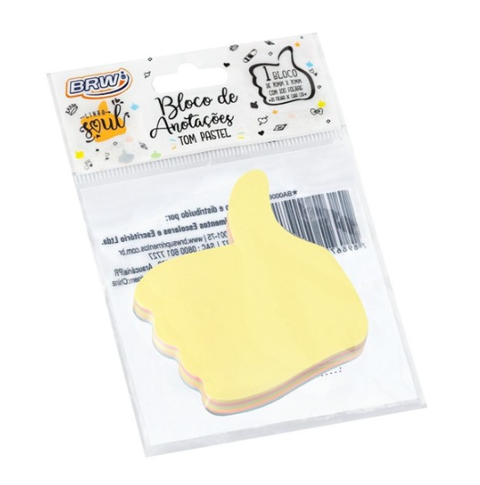 BLOCO ADESIVO POSITIVO PASTEL 70X70MM BRW UNIDADE