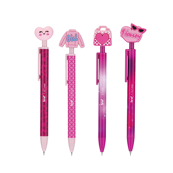 LAPISEIRA PLÁSTICA DIVERTIDA 0,7MM GIRL BRW UNIDADE