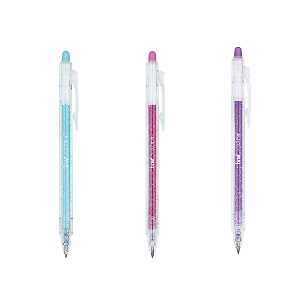 CANETA ESFEROGRÁFICA DIVERT GEL APAGÁVEL 0.7MM GLITTER BRW UNIDADE