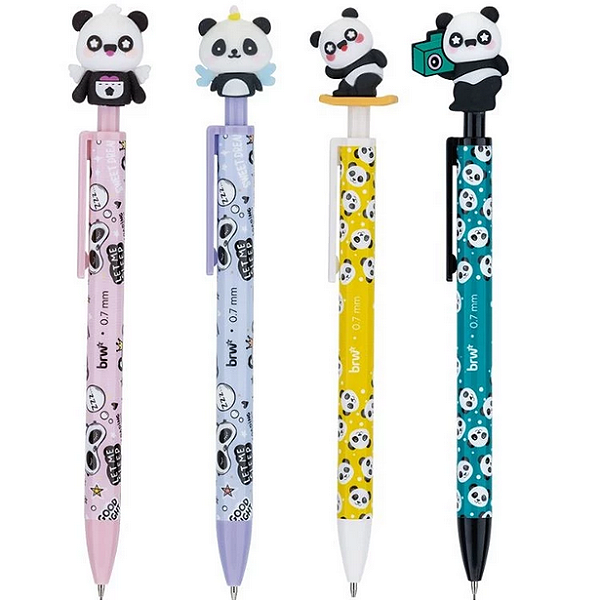 LAPISEIRA PLÁSTICA DIVERTIDA 0,7MM - PANDA COLORS UNIDADE BRW