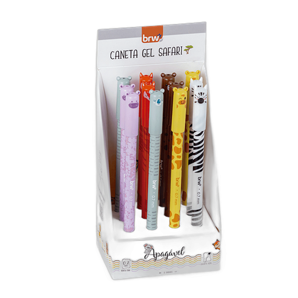 CANETA ESFEROGRÁFICA DIVERT GEL APAG 0.7MM - SAFARI BRW CX C/12 UNIDADES