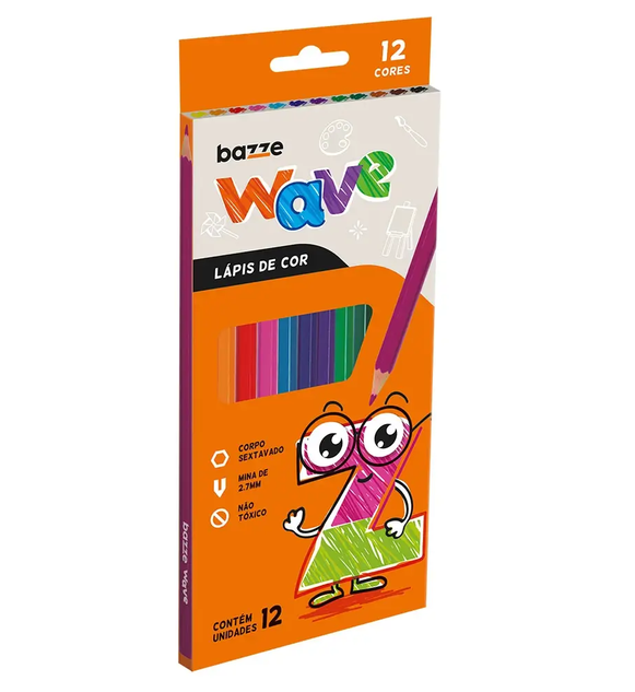LAPIS DE COR WAVE 12 CORES BAZZE