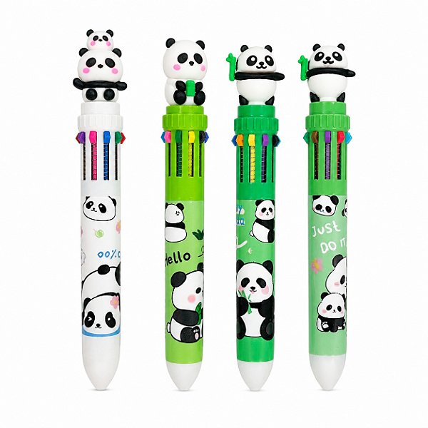 CANETA PANDA 6 CORES UNIDADE