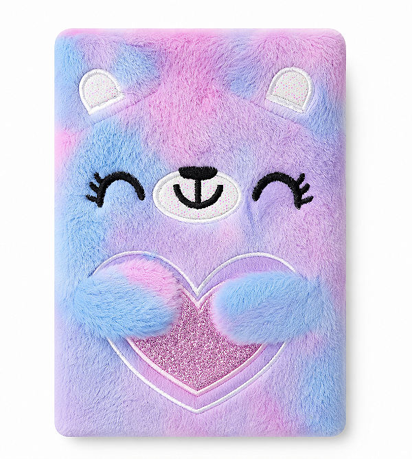 CADERNO A5 URSO CORAÇÃO ROXO UNIDADE