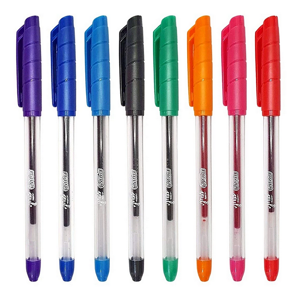 CAIXA C/ 36 CANETAS ESFEROGRÁFICAS GEL 1.0MM - CORES SORTIDAS BRW