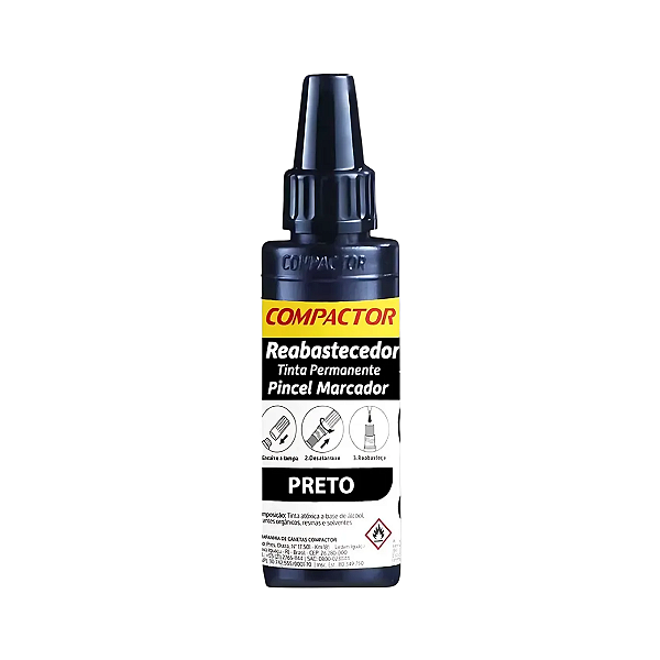 REABASTECEDOR  P/ PINCEL 30ML  PRETA COMPACTOR UNIDADE