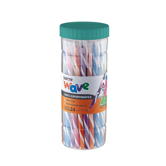 CANETA ESF WAVE 1.0COLORIDA PT C/24 UNID BAZZE