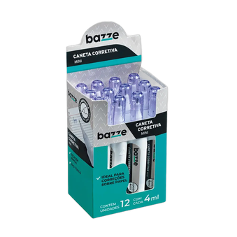 MINI CANETA CORRETIVA 4ML CX C/12 UNID BAZZE