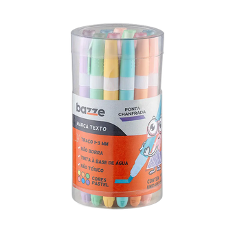 MARCA TEXTO PASTEL PT C/24 UNID BAZZE