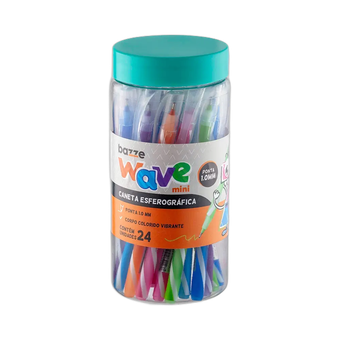 CANETA ESF WAVE 1.0 MINI PT C/24 UNID BAZZE