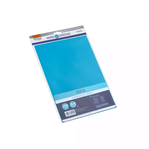 PAPEL PINTADO NA MASSA A4 - AZUL - 180GR - 10FLS BRW