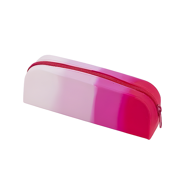 ESTOJO - SILICONE - 1 ZIPER - DEGRADE ROSA