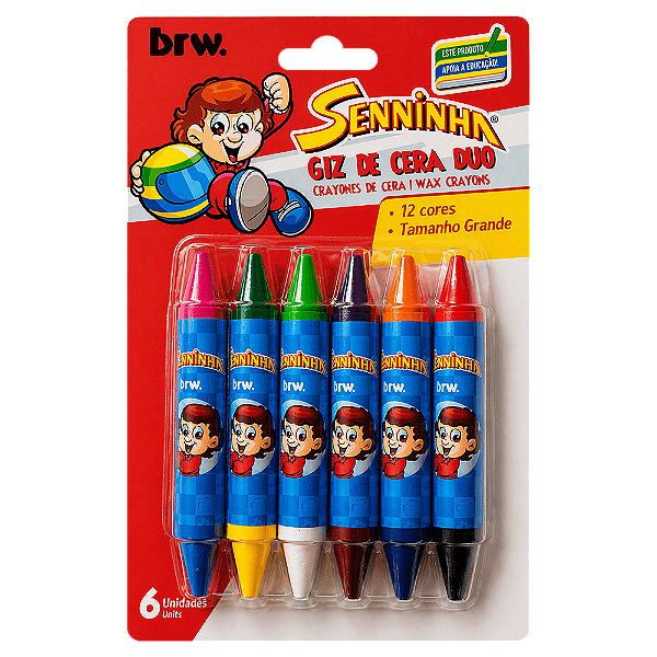 GIZ DE CERA DUO BIG - 12 CORES SENNINHA BRW
